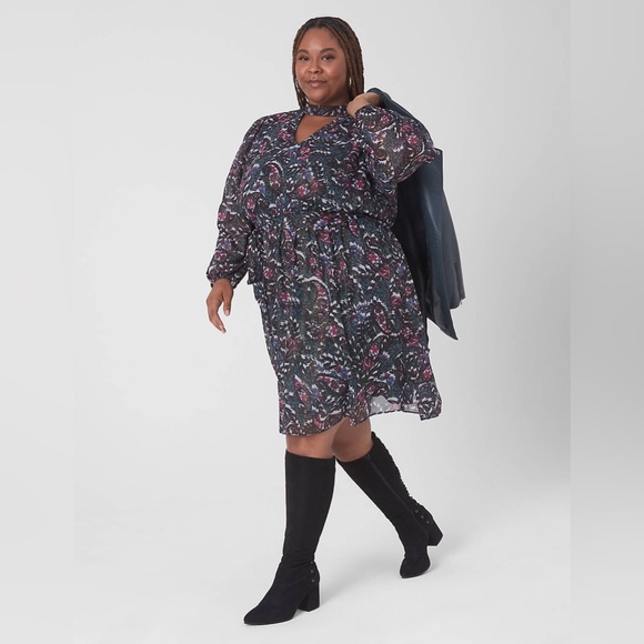 Lane Bryant Cutout Mock-Neck Fit & Flare Dress Size 18 - Picture 10 of 10